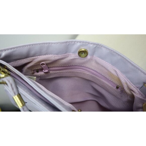 VINTAGE 80s 90s LIGHT PURPLE LAVENDER FAUX LEATHER PURSE - BAG BAZAAR - Picture 10 of 13